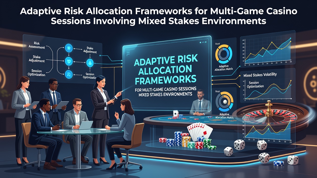 Diagram showing risk allocation across multiple casino games with varying stake levels in a session framework