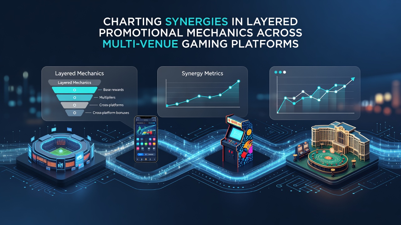Visual diagram showing interconnected promotional systems linking online platforms with land-based casino venues across regions