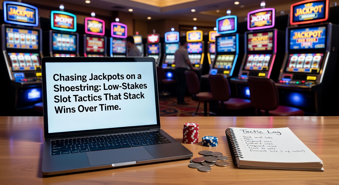 Close-up of slot reels spinning with low bet display, paylines lighting up for a modest payout