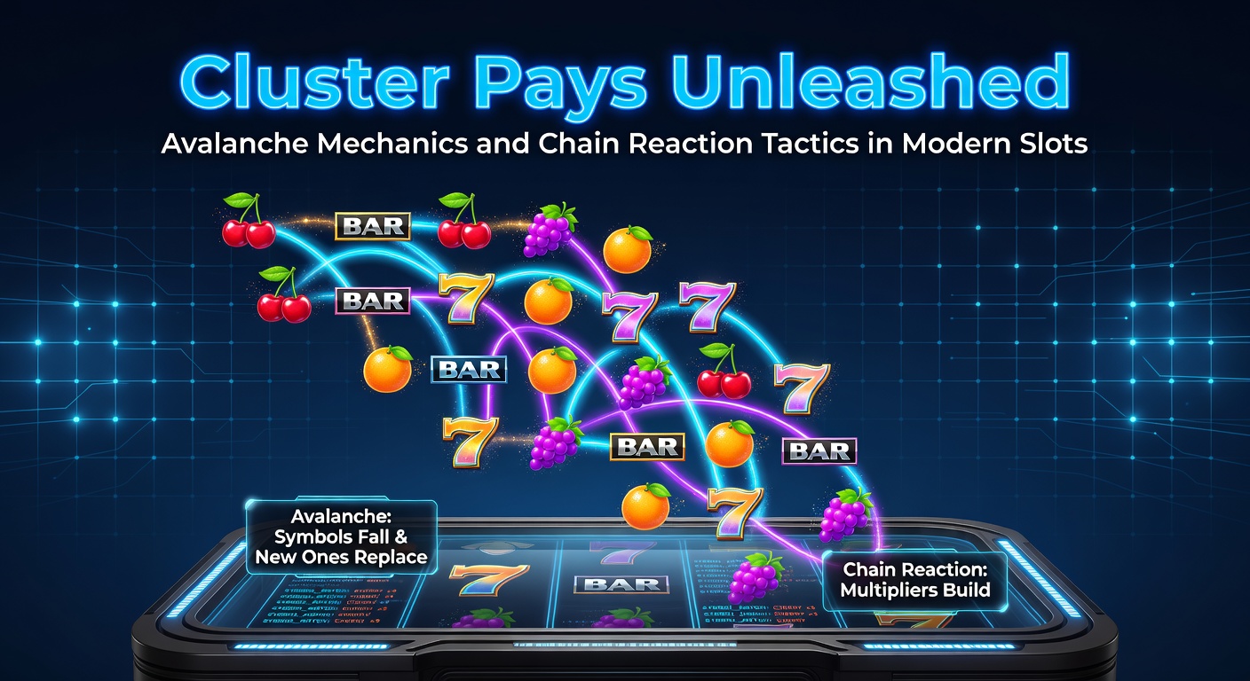 Vibrant slot reels exploding with colorful clusters and cascading symbols in a modern avalanche-style game