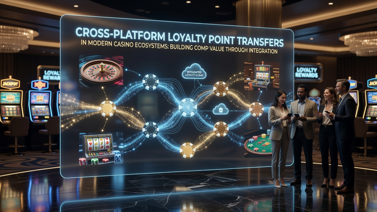Diagram of loyalty point flow between land-based casinos and online platforms