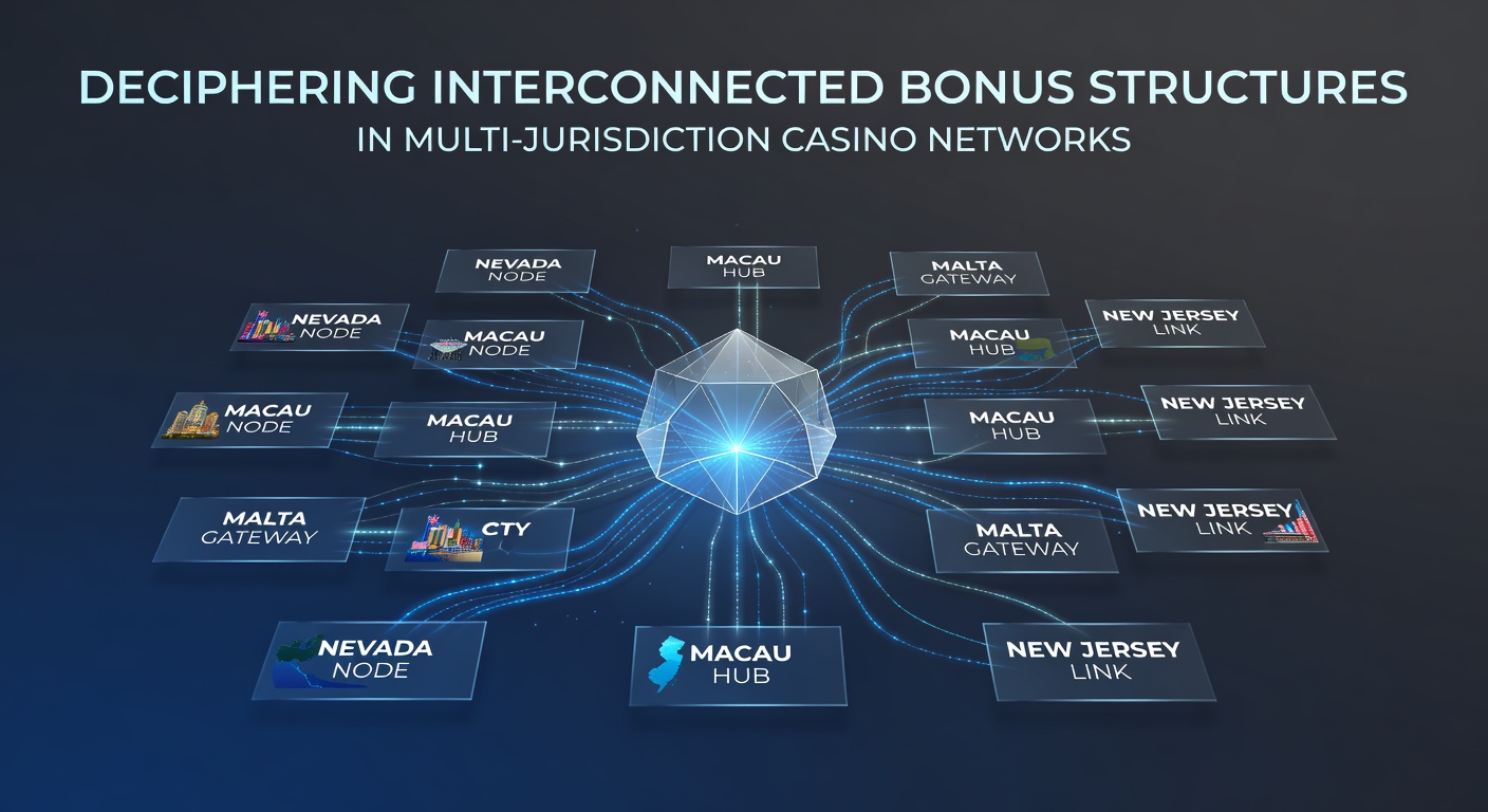 Diagram showing interconnected bonus structures across multiple casino jurisdictions
