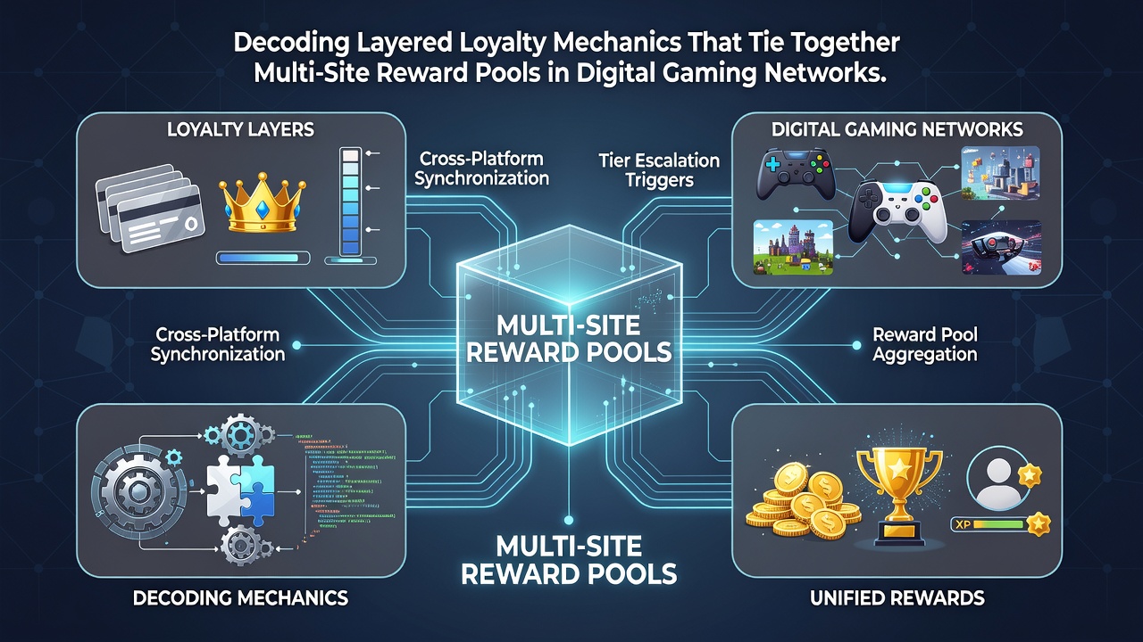 Illustration of data synchronization between casino sites and a central loyalty database