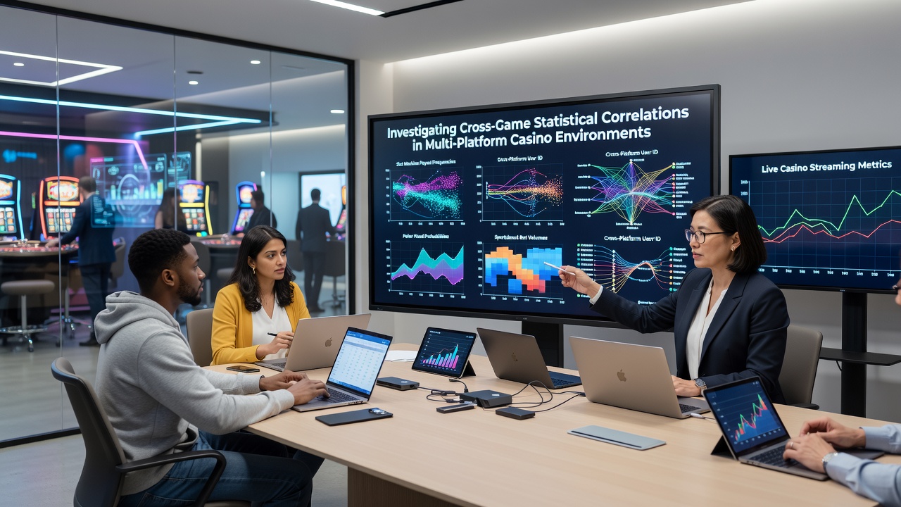 Analytical dashboard displaying cross-game statistical metrics from various casino platforms and devices